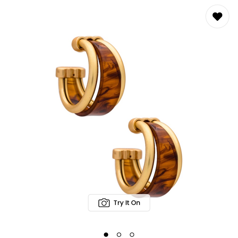 Gold and Brown Hoop Earrings
